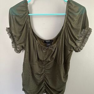 Dark Green short sleeve blouse